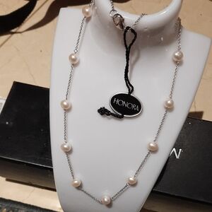 Genuine Honora Pearls 18" PEOPLE'S JEWELERS Sterling Silver June"s Birthstone 🎁